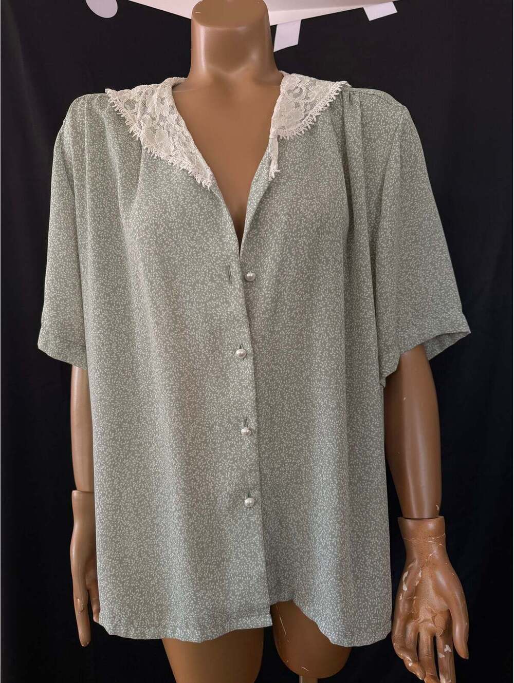 Romantic Lace Collared Button Down